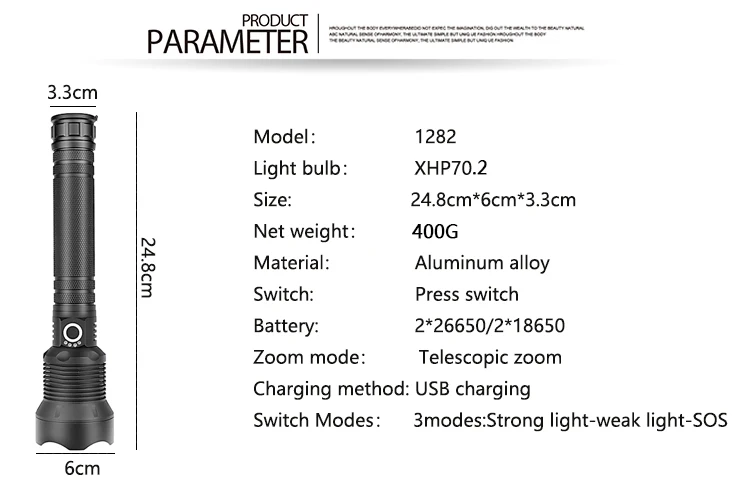 FX-DZ901282 самый мощный тактический светодиодный светильник фонарь 100000LM CREE XLamp XHP70.2 светильник 26650 18650 фонарь на батарейках