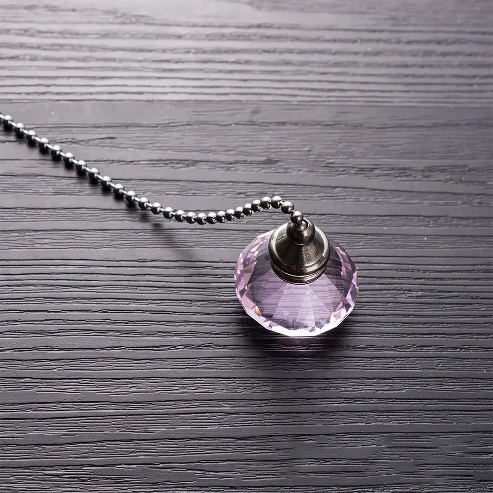 Потолочный вентилятор прозрачный кулон Pull Chain Портативный Свадебный ослепительный Кристалл расширение Подвесной Стиль Призма домашний Декор Ремесло