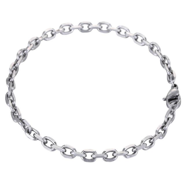 3-10mm Men's Bracelets Rolo Cable Chain Stainless Steel Bracelet Wholesale Chain Male Jewelry KBB14A
