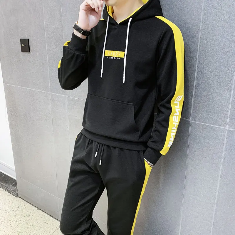 

MEN'S Casual Suit Men Spring Korean-style Trend Handsome Hoodie Teenager Two-Piece Set Long-sleeved Coat