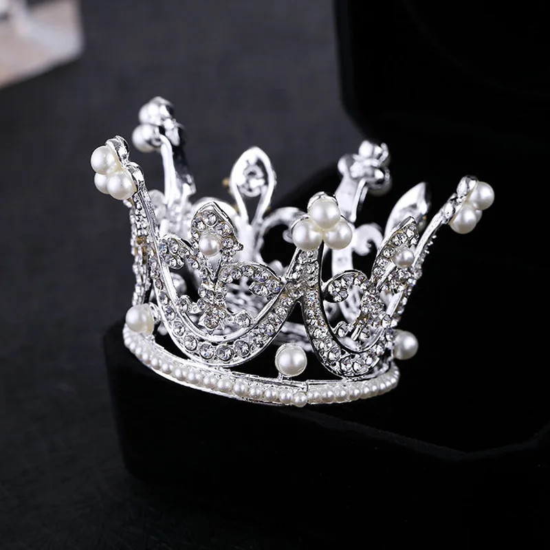 TDQUEEN имитация жемчуга мини полный круг тиара Корона невесты Pageant Выпускной День Рождения Круглый диадема, тиара Свадебные украшения для волос