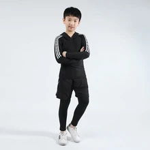 Детский компрессионный комплект для бокса, Джерси+ штаны, Детские баскетбольные майки для бега, обтягивающие штаны, Подростковая спортивная одежда, ММА Рашгард