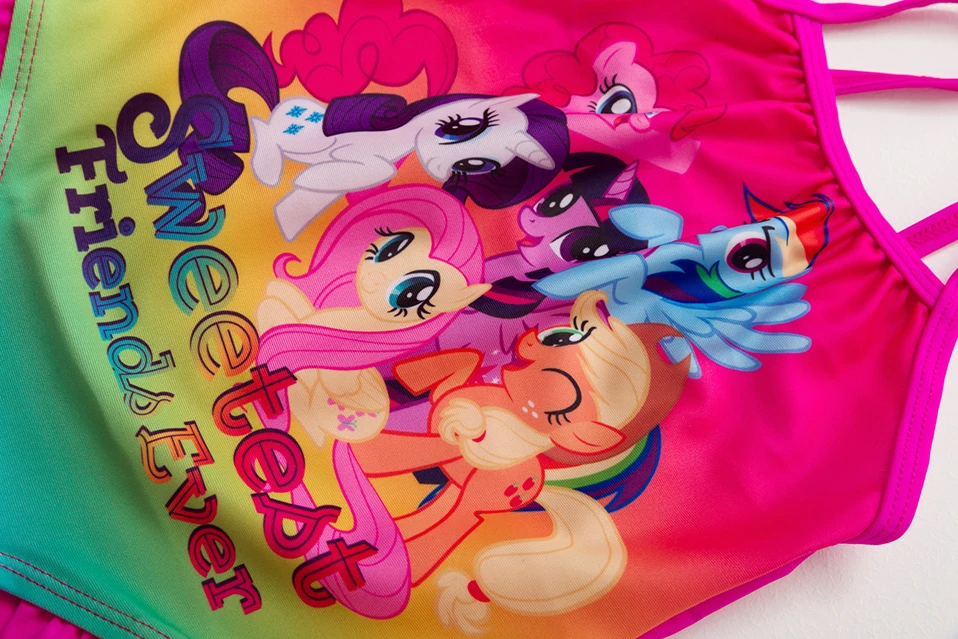 Для детей от 2 до 9 лет, детский купальный костюм для девочек, купальный костюм одежда для купания для девочек, «Мой маленький пони» для детей с персонажами из мультфильмов Купальники Детская пляжная одежда для купания suit-H023