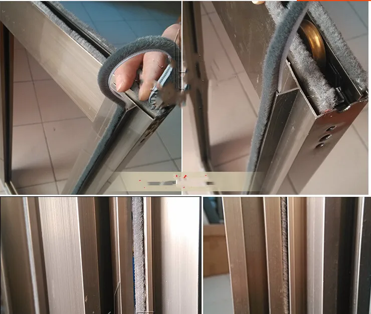 10 м 5 мм x 8 мм алюминиевая раздвижная дверь оконная щель нейлоновая лента со щетками уплотнитель для пыли устойчивостью ленты