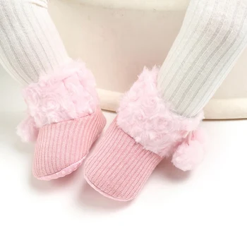 

0-18M Infant Booties Classic Baby Plush Baby Boots 22 color Girls 2020 Baby Girls Keep Warm Shoes Newborn Footwear