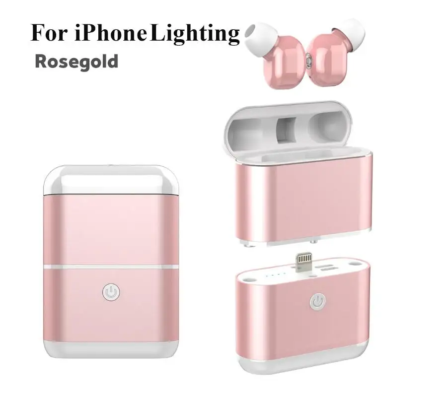 For iPhone RGold TWS Bluetooth наушники 5,0 мини беспроводные наушники спортивные наушники гарнитура с аварийной зарядкой для iPhone samsung huawei - Цвет: For iPhone RGold