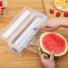 Пластиковая упаковка для пищевых продуктов с дозатором липкая пищевая пленка CutterPlastic острый резец устройство монтажа фильмов сохранение фольга ящик для хранения кухонный инструмент Пластиковая упаковка для пищевых продуктов с дозатором липкая пищевая пленка CutterPlastic острый резец устройство монтажа фильмов сохранение фольга ящик для хранения кухонный инструмент