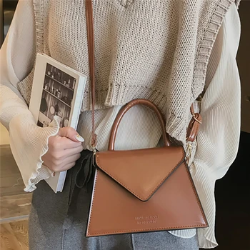 

Solid PU Leather Cross body Bags For Women 2020 High Street Small Totes Lady Shoulder Messenger Bag Purse and Handbag Clutch A4