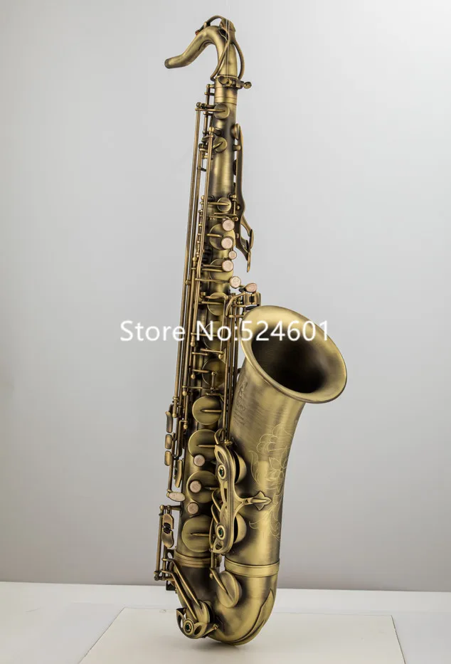Tenor Saxophone Bb Tune Antique Copper Shell Decoration Professional Musical Instrument With Case Accessories