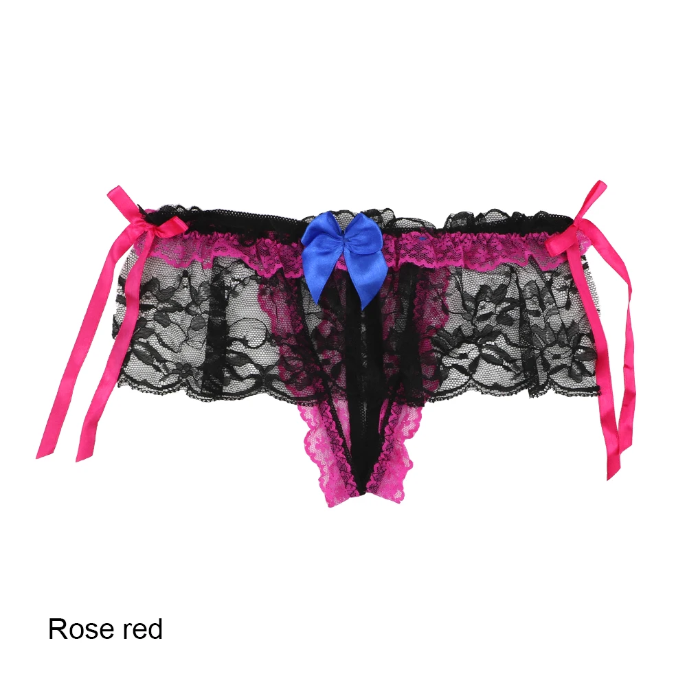 Rose Red OLO горячее эротическое нижнее белье открытая промежность нижнее белье сексуальное женское белье порно трусики элегантные женские костюмы трусы - Цвет: Rose Red