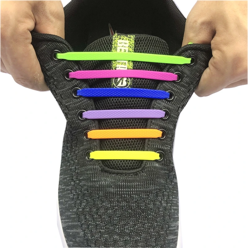 12 шт. эластичные силиконовые шнурки без завязок для мужчин и женщин детская обувь кружевные ленивые спортивные туфли со шнурками силиконовые шнурки для обуви