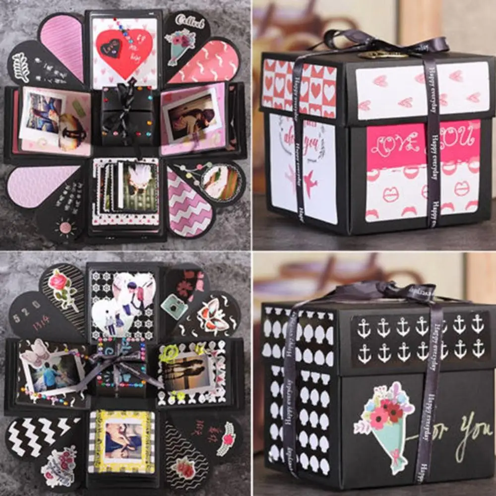 DIY Surprise Love Explosion Box Gift Explosion for Anniversary Scrapbook DIY Photo Album Birthday Gift Wedding Gift Box