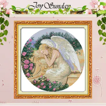 

Sleeping Angel Patterns Counted Cross Stitch 11 14CT Cross Stitch Sets Wholesale Chinese Cross-stitch Kits Embroidery Needlework