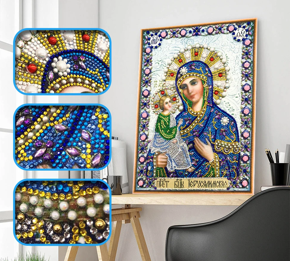 Алмазная мозаика AZQSD, Алмазная мозаика в специальной форме, икона, религиозная живопись, алмазная вышивка с алмазами|Алмазная роспись, вышивка крестом| | АлиЭкспресс