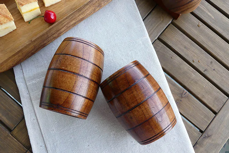 

Wood Cup Natural Classical Handcrafted Jujube Big Belly Beer Coffee Milk Juice Tea Cup