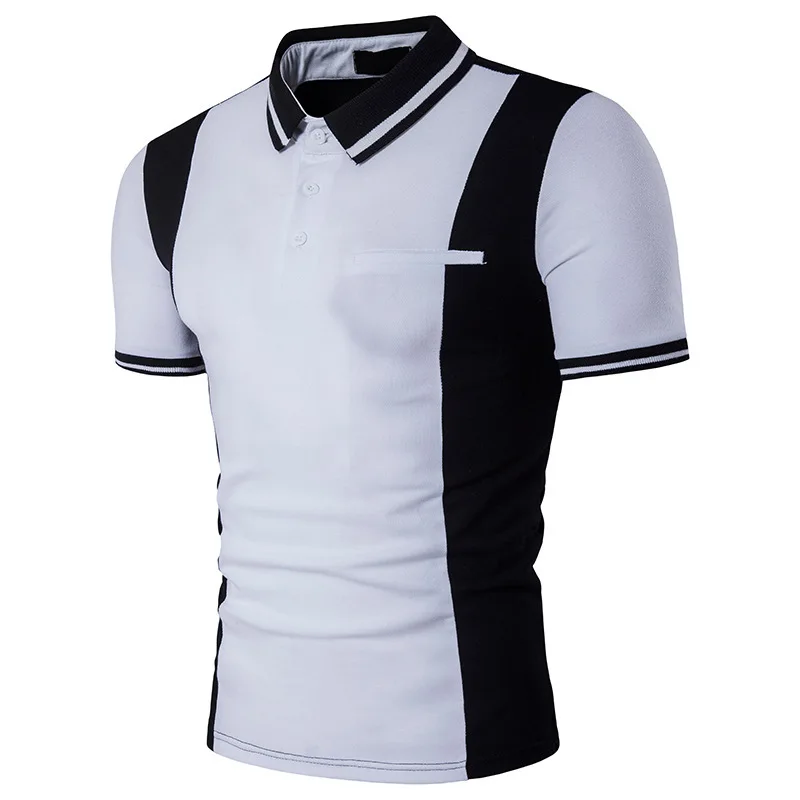 ZOGAA, мужская рубашка поло с коротким рукавом, черная, белая, облегающая, повседневная, Мужская рубашка поло, летняя, дышащая, мужская рубашка Поло - Цвет: Белый