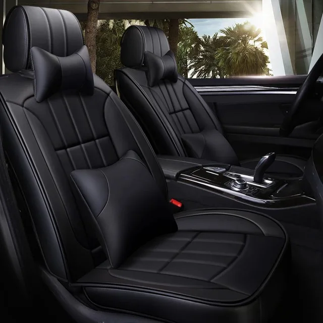 Новые роскошные кожаные чехлы сидений автомобиля для Nissan rogue sentra Солнечный teana j31 j32 tiida versa x trail - Название цвета: Deluxe Black