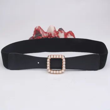 

High Quality Designer Luxurious Fashion Pearl Slack Loose Girl Belt Coat Skirt Waist-sealed Decorative Elastic Belts for Women