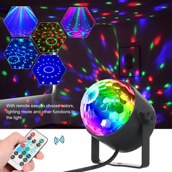 

RGB LED Crystal Magic Stage Light With Remote Control Sound Activated Disco Light Music For Birthday Christmas KTV Party