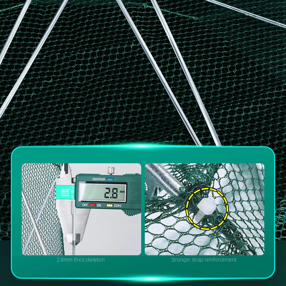 4-28 Holes Automatic Fishing Net Nylon Foldable Catch Fish Trap Nets For Fish Shrimp Minnows Crab Cast Mesh Fishing Network Tool fishing net fishing traps