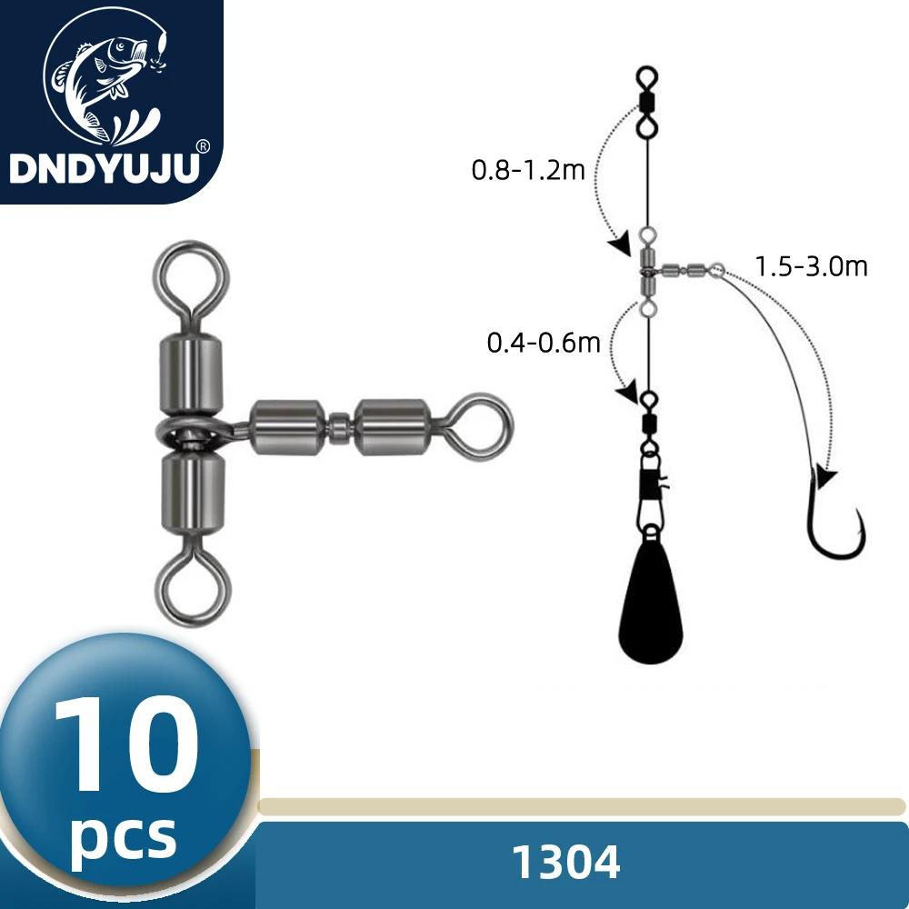 DNDYUJU 10pcs High Speed Rotation Double Connector Fish Hook Split Line Swivel Rolling Swivel
