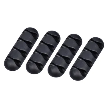 

uxcell 4Pcs Cable Organizer Black Electronics Computer Mouse Charging USB Cable Holder Self Adhesive Cord Holders