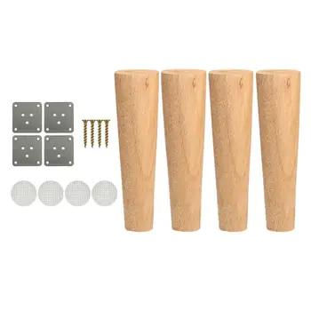 

4PCS Wood Replacement Sofa Leg with Screws Furniture Legs for Couch Chair Ottoman Loveseat Coffee Table