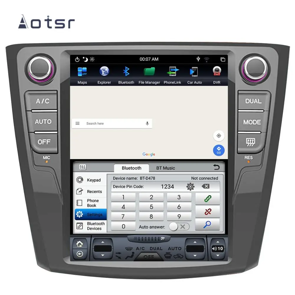 Sale Aotsr Tesla 10.4“  Vertical screen Android 8.1 Car DVD Multimedia player GPS Navigation For Renault Kadiar 2016-2018  carplay 3