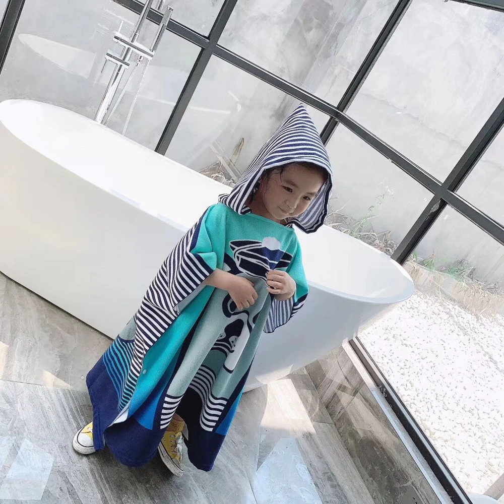 Unicorn Cartoon Hooded Bathrobe