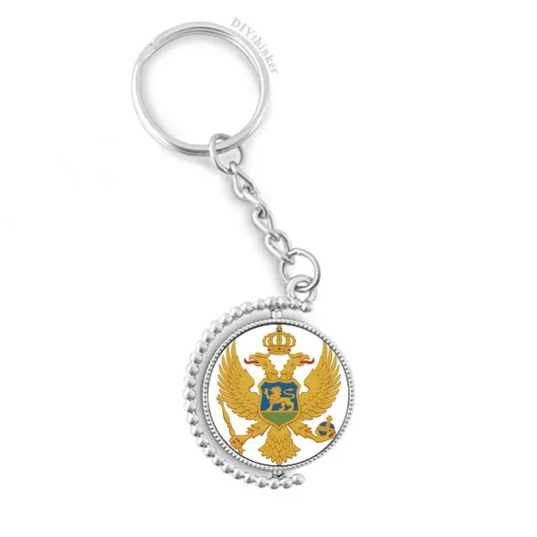 

Montenegro Europe National Emblem Rotatable Key Chain Ring Keyholder
