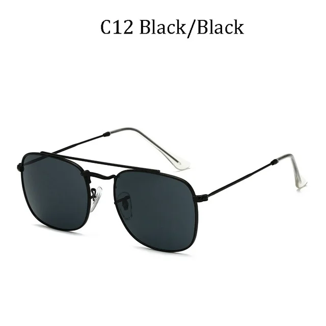 DPZ Fashion Vintage rays Square Metal Aviation 3557 Style Sunglasses Men Classic Gradient Brand Design Sun Glasses Oculos De Sol - Цвет линз: 3557 C12
