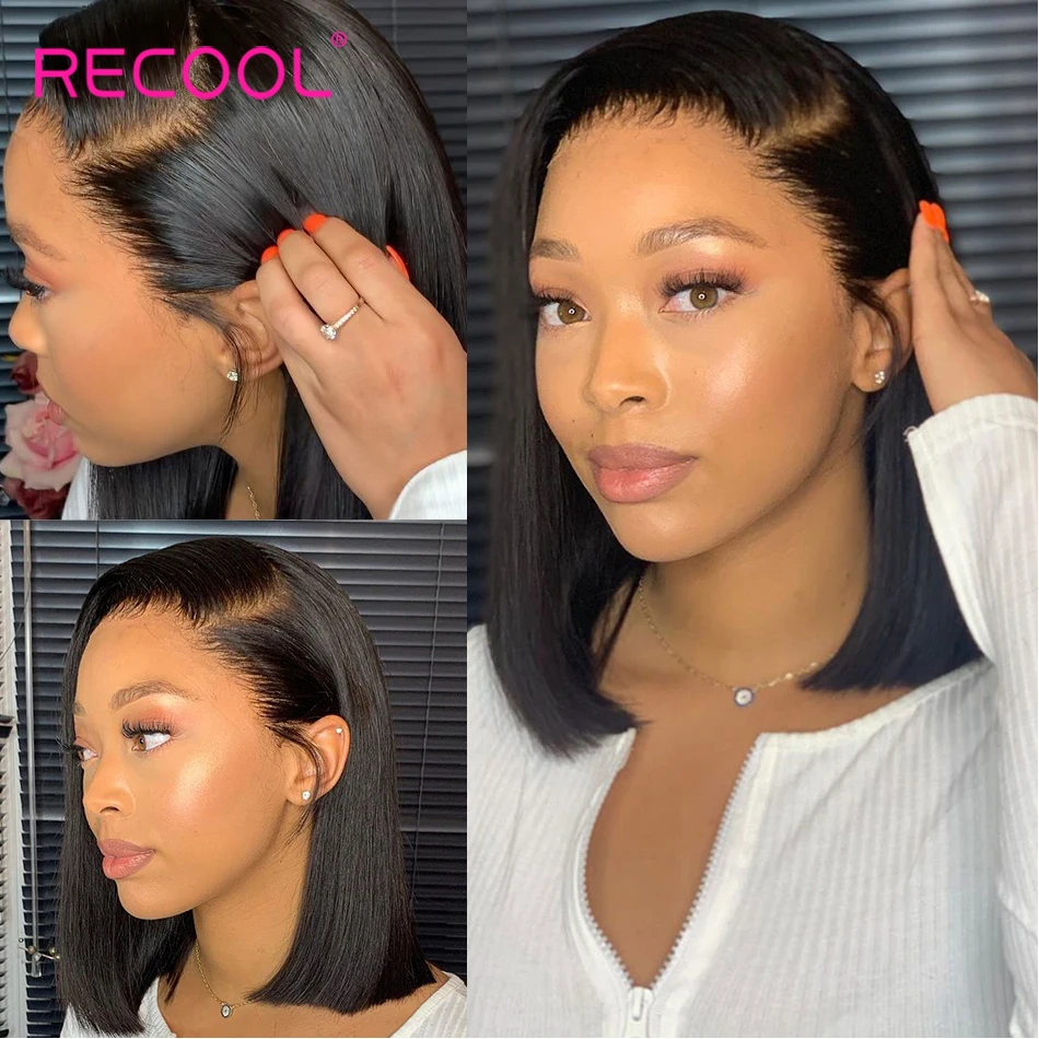 Human Hair Wig Recool Lace Front HD Lace Frontal For Women Ready To Go Short Straight Bob human hair wig,lace front wig,human hair wigs,front lace wig