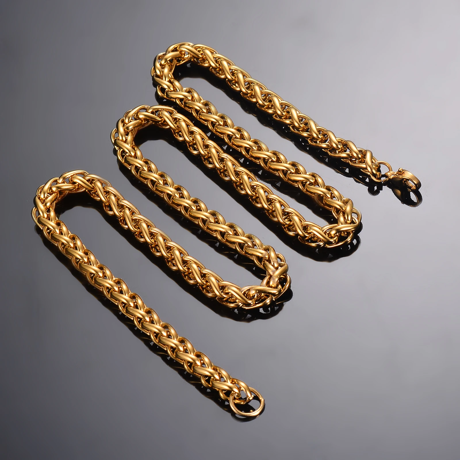 1 piece Width 3mm/4mm/5mm/6mm Keel Link Chain Necklace For Men Women Stainless Steel