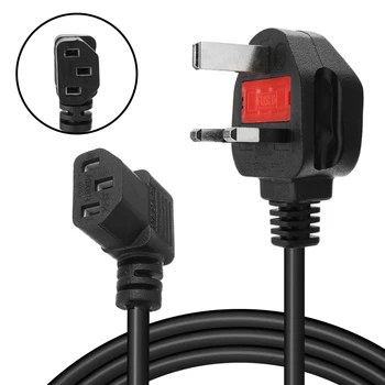 

New Arrival 1pc 3 Pin Right Angle Kettle Lead Cable Power Cord IEC C13 1.8 Meter UK Plug for Power Cable Parts