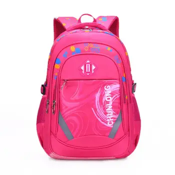 

Portable Nylon Backpack Primary School Bag with Reflective Strap Rucksack Bookbag Students Daypack for Kids Children