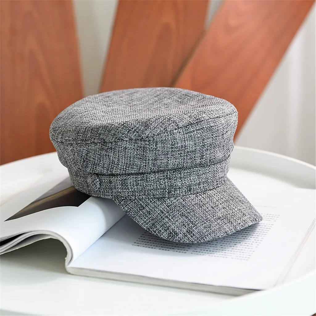 SAGACE Beret wild navy, льняная дышащая восьмиугольная кепка, британский стиль, дикая женская зимняя шапка, берет, кепка для художника