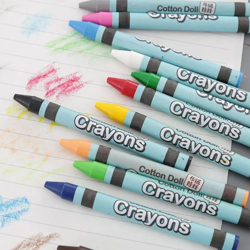 С рисунком из мультфильма Аниме Crayon 8/12/24/48/64 Цвет картина товары для рукоделия Цвет нетоксичный гладким шелковым пастели для рисования подарочный набор детских школьных принадлежностей