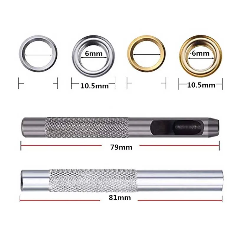 200 pièces en métal oeillets outil ensemble œillets Installer oeillets Para Scrapbook boutons pour vêtements en cuir artisanat Oeillet poinçon Oeillet ► Photo 2/6