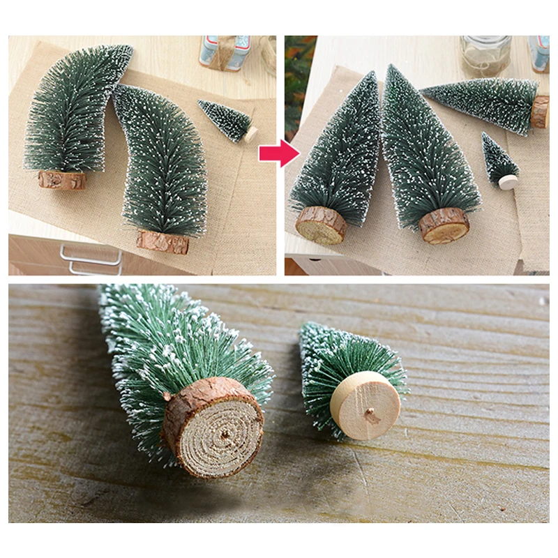 DIY рождественская елка небольшой сосна мини-деревья, 10/15/20 см помещен на рабочем столе домашний Декор рождественские украшения, подарки для детей