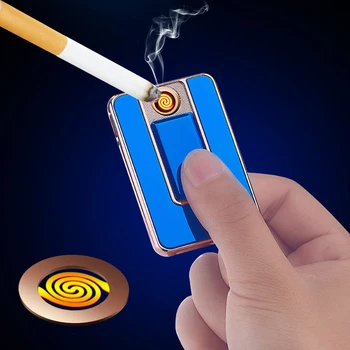 

Dropshipping Mini Tungsten Turbo USB Rechargeable Electronic Flameless Cigarette Lighter Windproof Ultra Thin Plasma Encendedor
