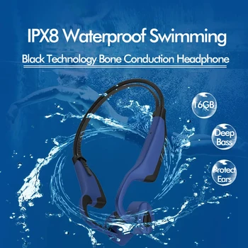 

Bone Conduction Headphone Bluetooth 5.0 Wireless Headset IPX8 Waterproof MP3 Player for Swimming Adjustable Headband Adults Kids