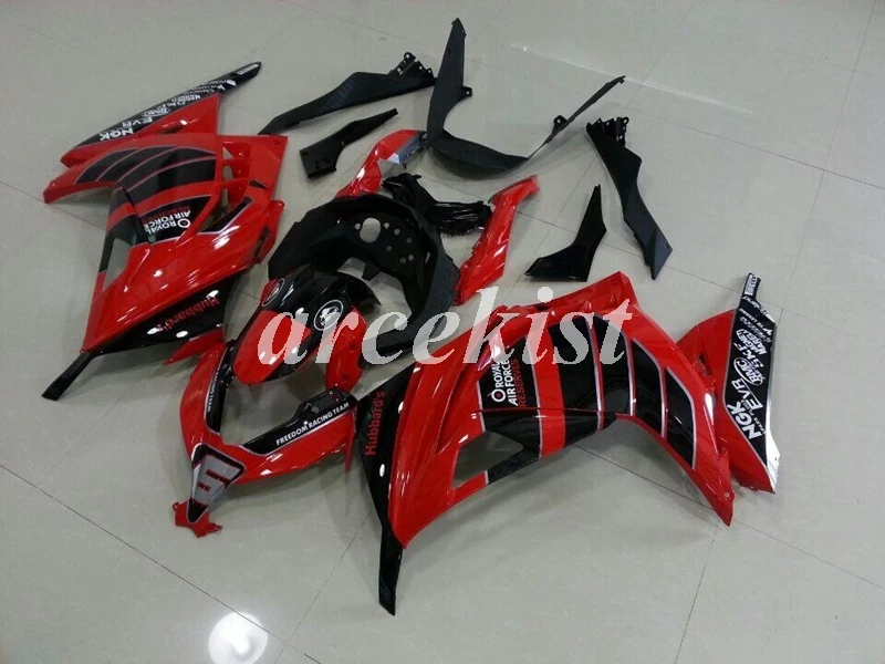 Литьевая Форма ABS Обтекатели комплект подходит для Kawasaki Ninja 300 EX300 2013 Кузов Набор красный черный хороший