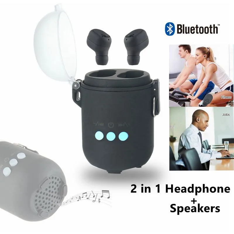 Bluetooth беспроводные наушники мини спортивные водонепроницаемые bluetooth-наушники и мини-динамик 2 в 1 с микрофоном зарядки Сенсорный наушник