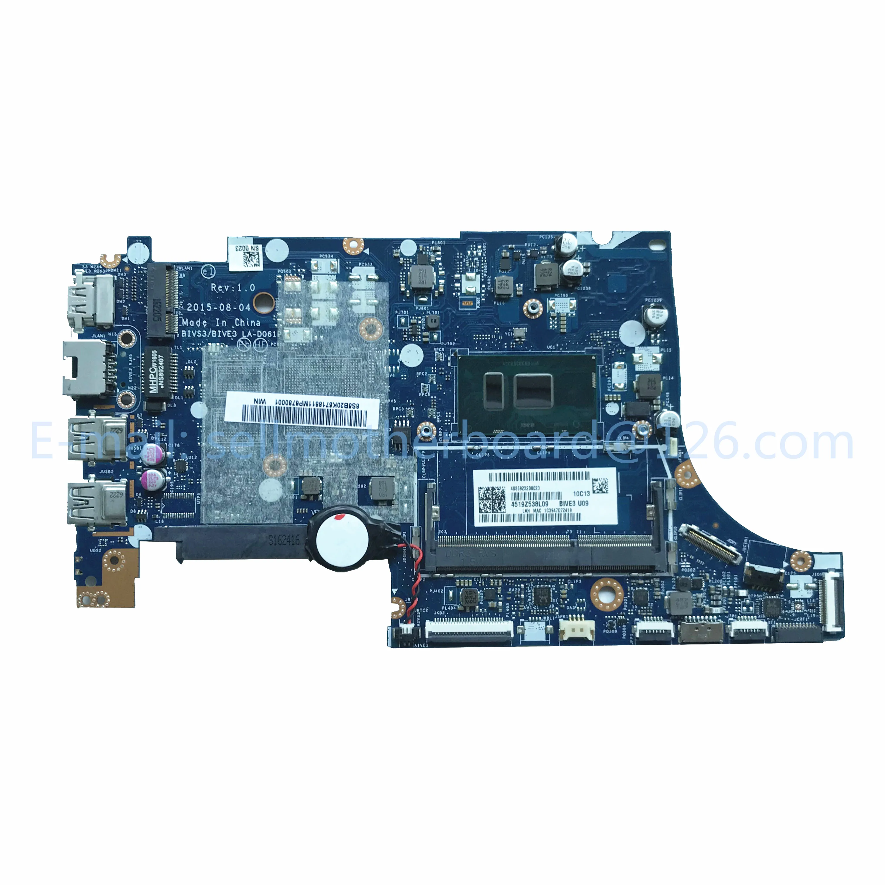 Материнская плата для ноутбука lenovo E31-80 с SR2EY I5-6200U 5B20K57188 BIVS3/BIVE3 LA-D061P DDR3L MB протестированная Быстрая