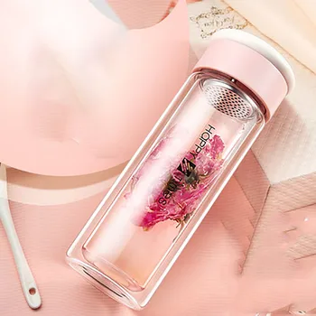 

Creative Glass Water Bottle Cute Sport Water Bottle Tea Infuser Water Bottles Outdoor Sports Bottle For Drinking Home W