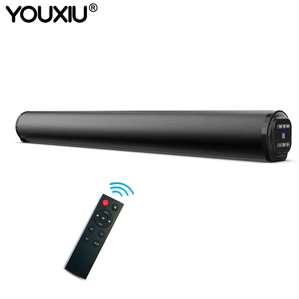 

YOUXIU Portable Mini Soundbar Wireless Stereo Bluetooth Speaker Support FM Radio With Remote Control for PC/Smart Phone