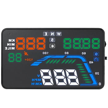 

Q7 Digital Car Lighter HUD Head Up Display Auto Positioning ABS 5.5 Inch GPS Speedometer LED Screen Driving Easy Install