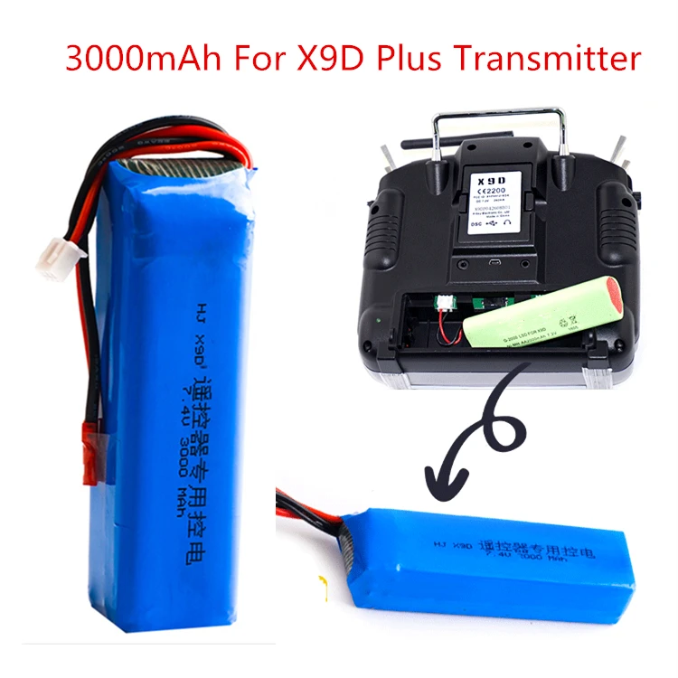 

Аккумуляторная батарея Lipo для Frsky Taranis X9D Plus, 7,4 В, 3000 мАч
