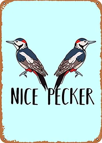 

Woodpecker Nice Pecker винтажный металлический знак, патент, художественные принты, ретро подарок, 8x12 дюймов
