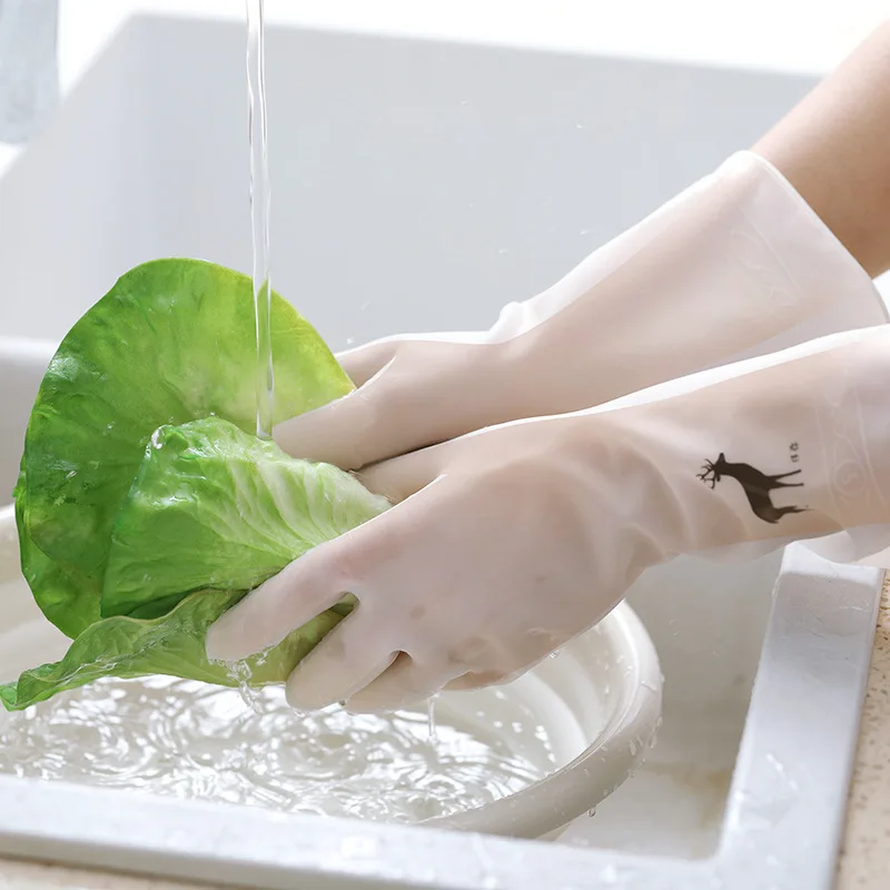 Кухонные водонепроницаемые перчатки для мытья посуды ПВХ экологически чистые